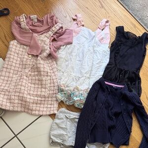 Girls' Clothing Bundle with Dresses and Sweaters size 6